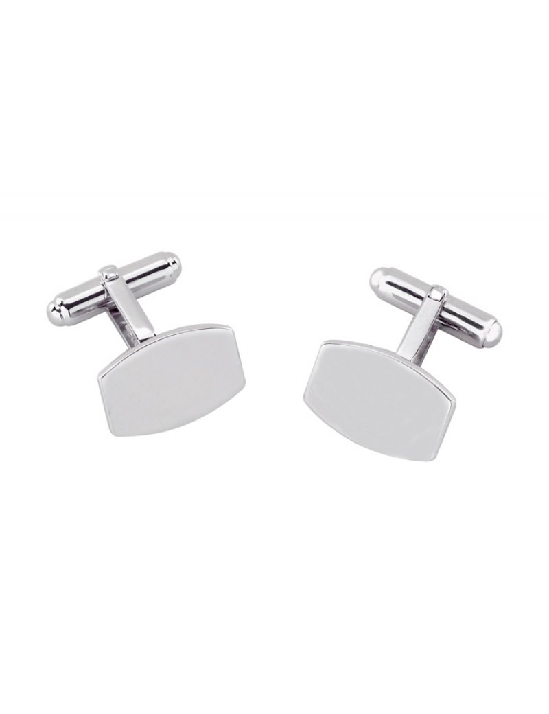 Silver Barrel Shaped Plain Cufflinks T T Jewellers