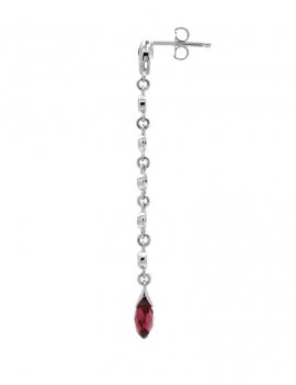 18ct White Gold Rhodolite and Diamond Drop Earrings