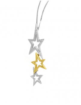 18ct Two-Tone Gold Diamond Star Pendant