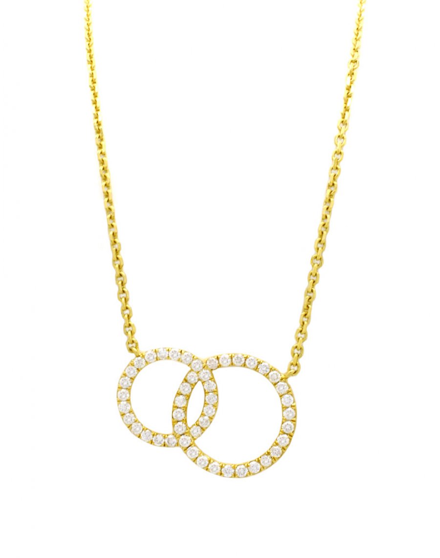18ct Gold Diamond Double Circle 