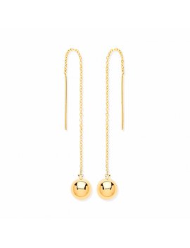 9ct Gold Ball Chain Double Drop Earrings
