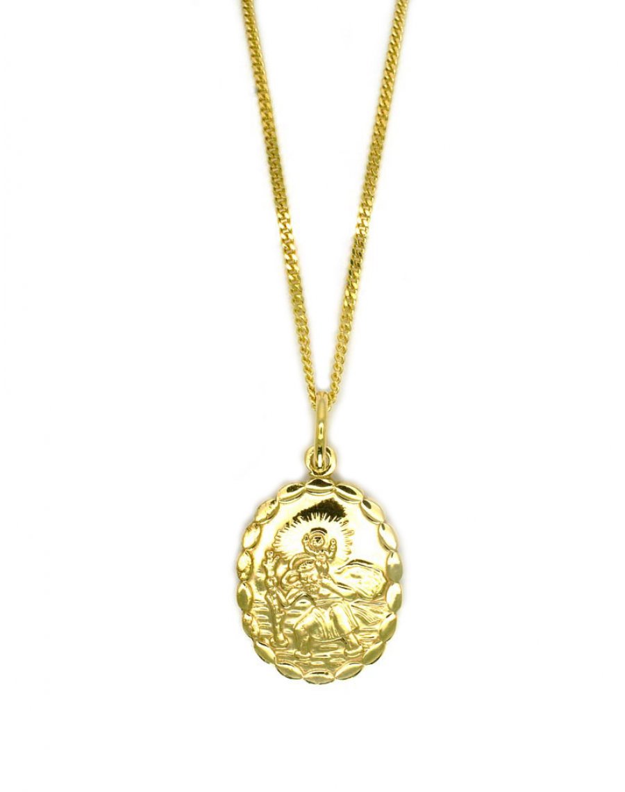9ct Gold Double Sided Oval Saint 
