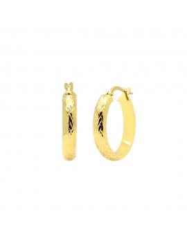 9ct Gold Sparkle Cut Hoop Earrings