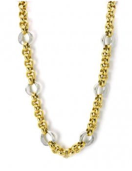 9ct Bi-Colour Gold Belcher Link Necklace