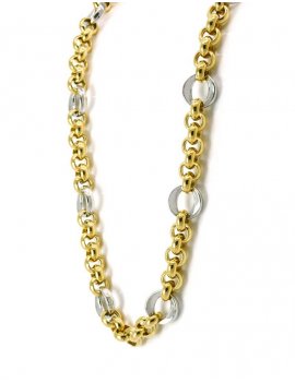 9ct Bi-Colour Gold Belcher Link Necklace
