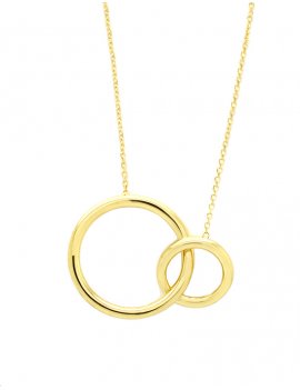 9ct Gold Double Circle Necklace