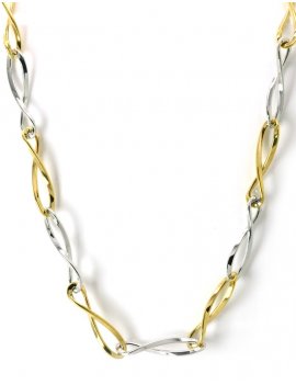 9ct Bi-Colour Gold Infinity Link Necklace