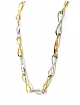9ct Bi-Colour Gold Infinity Link Necklace