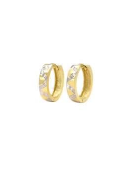 9ct Two-Tone Gold Huggie Earrings