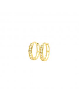 9ct Yellow Gold Cubic Zirconia Huggie Earrings