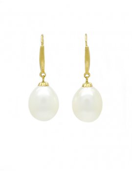 18ct Gold Freshwater Pearl Hook Earrings