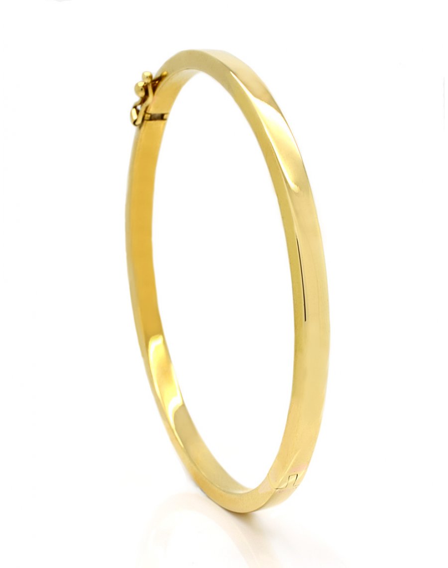9ct Gold Rectangular Tube Bangle T T Jewellers