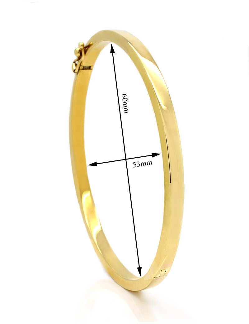 9ct Gold Rectangular Tube Bangle T T Jewellers