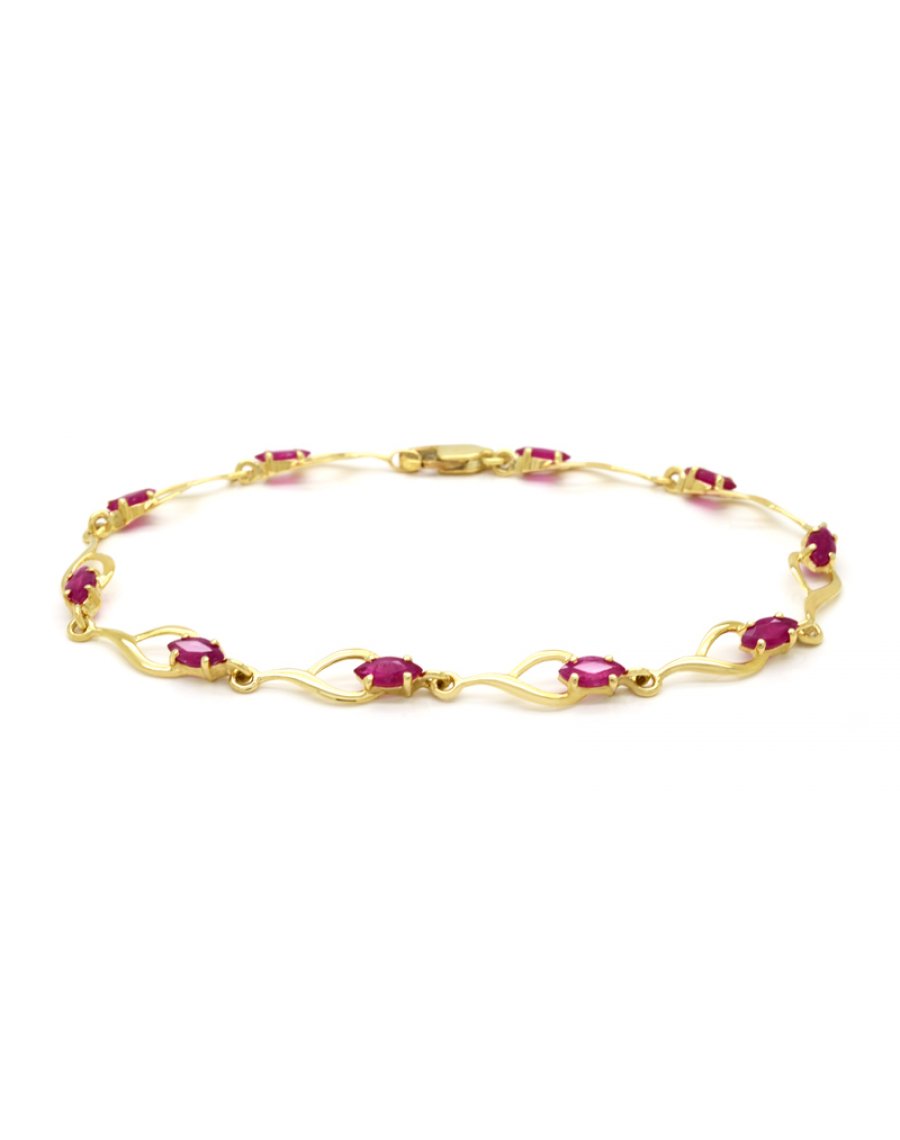 Shop Ravishing Ruby and 18K Gold Bracelet Online in India | Gehna
