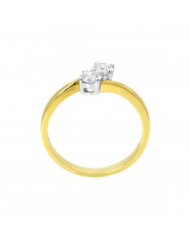 18ct Yellow Gold Cross-over Diamond Ring