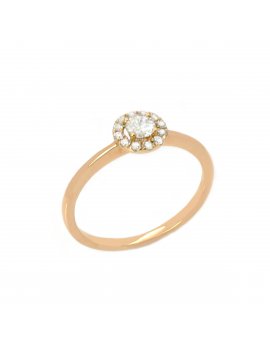 18ct Rose Gold Diamond Halo Ring