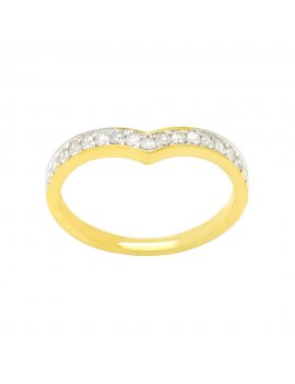 18ct Yellow Gold Wishbone Half Eternity Diamond Ring