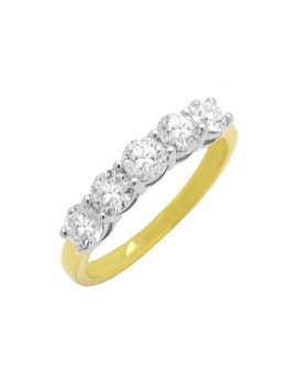 18ct Gold Diamond (0.96ct) Five Stone Eternity Ring