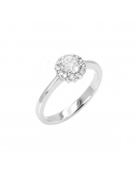 18ct White Gold Diamond Halo Ring