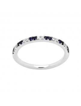 18ct White Gold Sapphire & Diamond Half Eternity Ring
