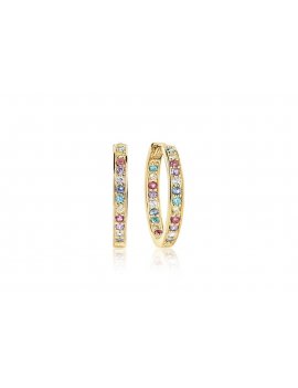 Sif Jakobs Earrings Corte - 18K Gold Plated With Multicoloured Zirconia