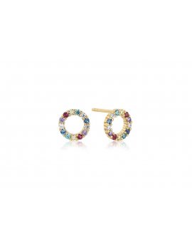 Sif Jakobs Earrings Biella Uno Piccolo - 18K Gold Plated With Multicoloured Zirconia