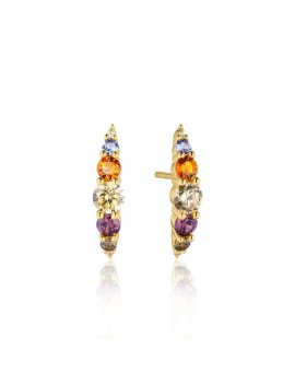 Sif Jakobs Earrings Belluno - 18K Gold Plated With Multicoloured Zirconia