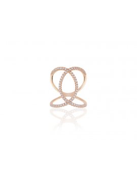 Sif Jakobs Ring Fucino - 18K Rose Gold Plated With White Zirconia