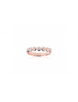 Sif Jakobs Ring Sardinien Sette - 18K Rose Gold Plated With White Zirconia
