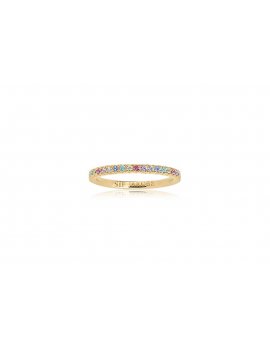 Sif Jakobs Ring Ellera - 18K Gold Plated With Multicoloured Zirconia