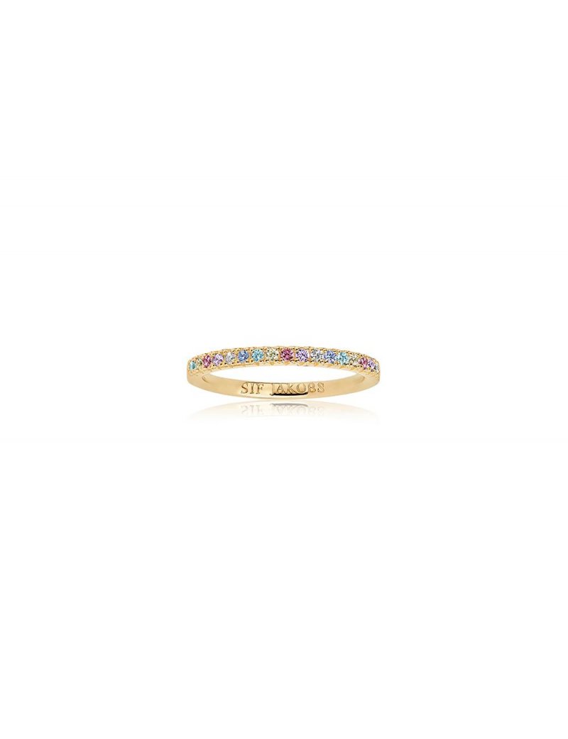 Ring Ellera - 18K Gold Plated With Multicoloured Zirconia | Sif Jakobs