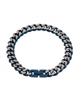 Stainless Steel Matte Blue IP Plated Clasp Bracelet LAB130/21CM
