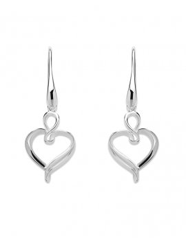 Sterling Silver Heart Drop Earrings ME-573/SIL