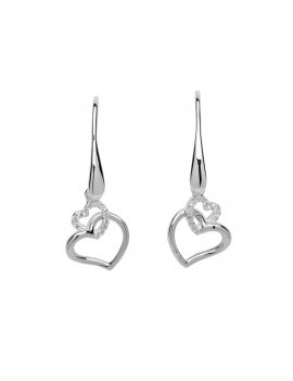 Sterling Silver Heart Drop Earrings ME-612/SIL