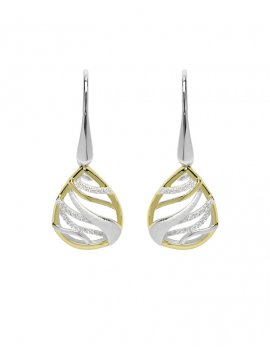 Sterling Silver and Gold Drop Earrings ME-642GO