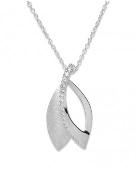 Sterling Silver and Rose Pendant with Chain MK-587