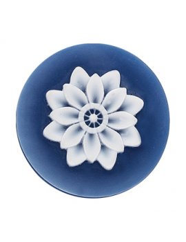 Virtue Keepsake Blue Cameo Flower Disc - 32mm