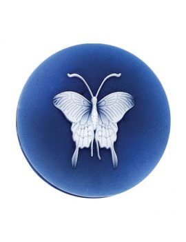 Virtue Keepsake Blue Cameo Butterfly Disc - 32mm
