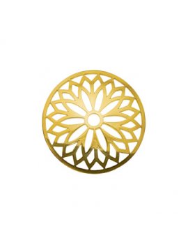 Virtue Keepsake Layered Flower Gold Plated Disc - 23mm