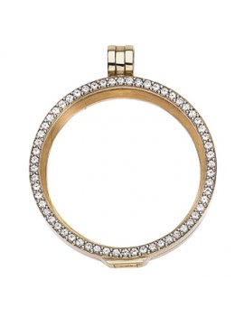 Virtue Keepsake Large Gold Plated Silver Locket with CZ