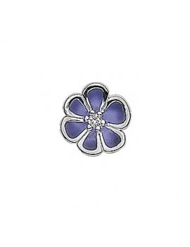 Virtue Keepsake Silver Purple Enamel Flower Floating Charm