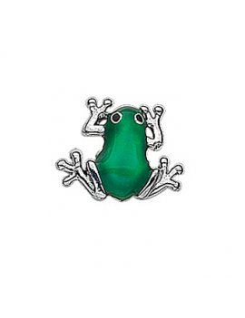 Virtue Keepsake Silver Green Enamel Frog Floating Charm