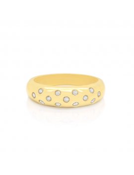 9ct Yellow Gold Diamond 5mm Tapered Wedding Ring