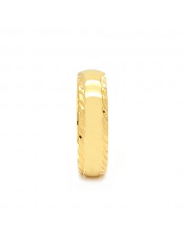 9ct Yellow Gold Diamond Cut 5mm Wedding Ring