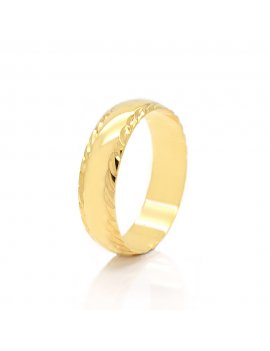 9ct Yellow Gold Diamond Cut 5mm Wedding Ring