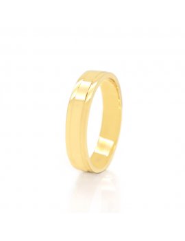 9ct Yellow Gold Flat Court 4mm Wedding Ring
