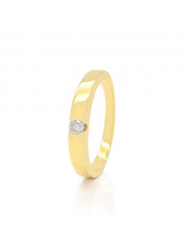 9ct Yellow Gold Diamond 3mm Tapered Wedding Ring