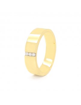 9ct Yellow Gold Diamond 6mm Wedding Ring
