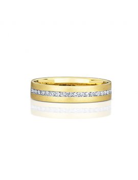 9ct Yellow Gold Diamond Set 4.0mm Ring